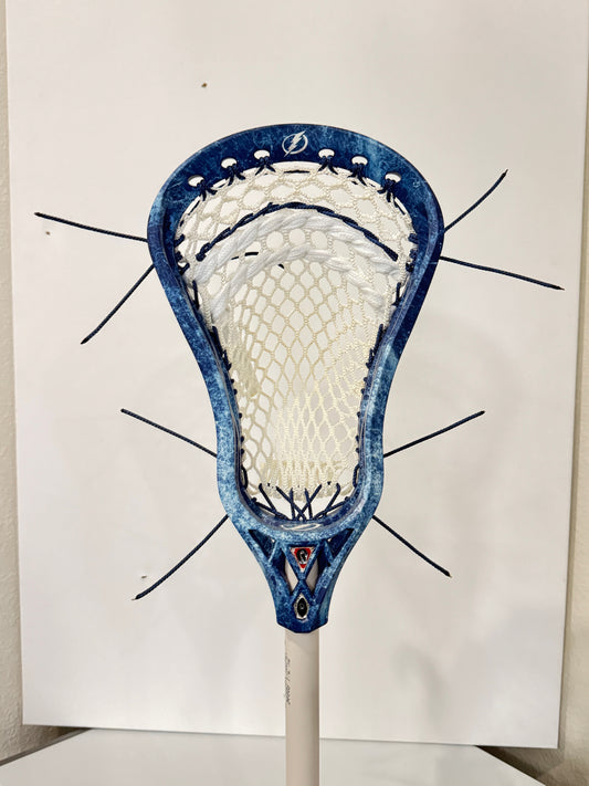 Signature Contract Pro Defense | Tampa Bay Lightning Solid + Marbling + Logo | 10D Mesh | Strung
