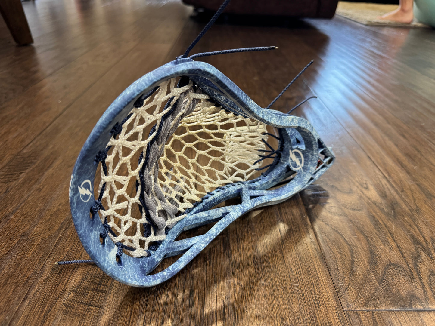 Signature Contract Pro Defense | Tampa Bay Lightning Solid + Marbling + Logo | 7D Mesh | Strung
