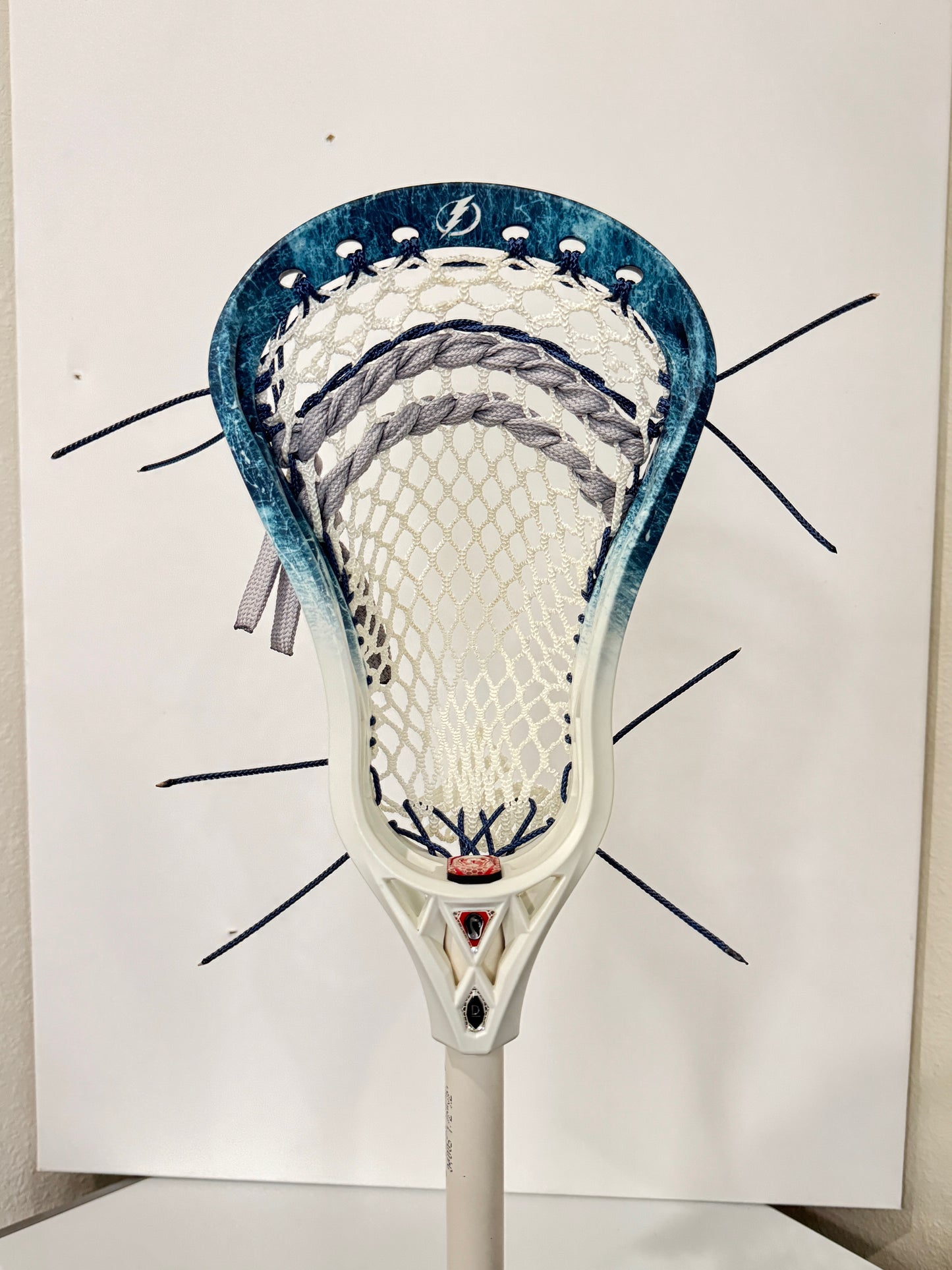 Signature Contract Pro Defense | Tampa Bay Lightning Top Fade + Marbling + Logo | 10D Mesh | Strung