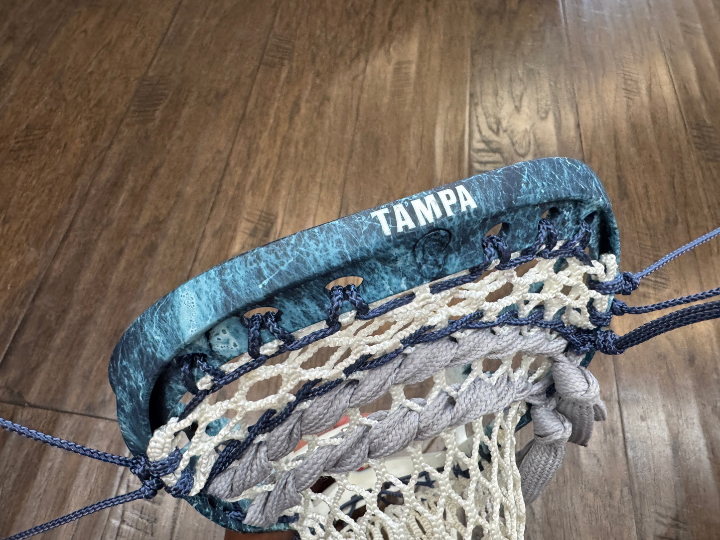 Signature Contract Pro Defense | Tampa Bay Lightning Top Fade + Marbling + Logo | 10D Mesh | Strung