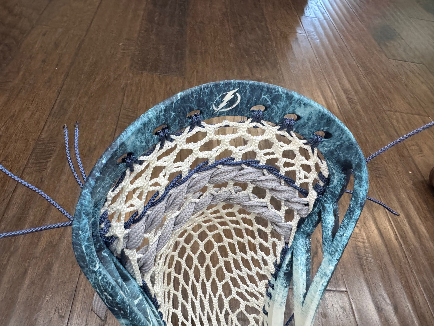 Signature Contract Pro Defense | Tampa Bay Lightning Top Fade + Marbling + Logo | 10D Mesh | Strung