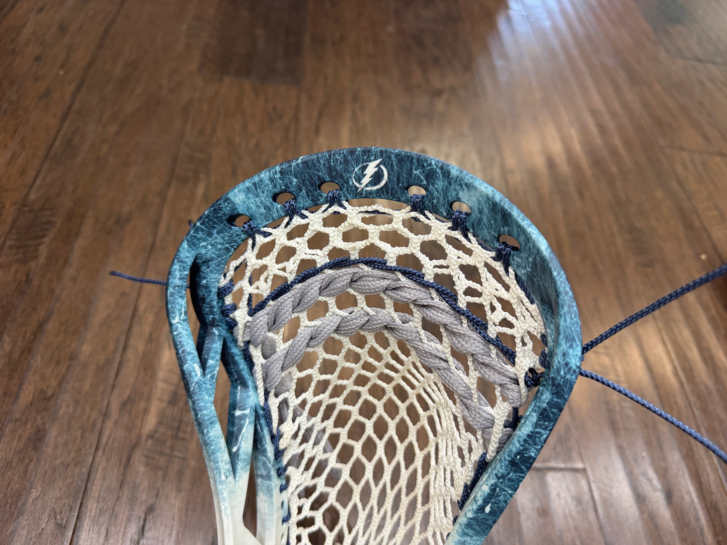 Signature Contract Pro Defense | Tampa Bay Lightning Top Fade + Marbling + Logo | 10D Mesh | Strung