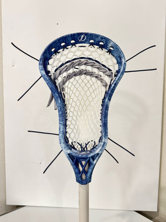 Signature Contract Universal | Tampa Bay Lightning Solid + Marbling + Logo | 10D Mesh | Strung