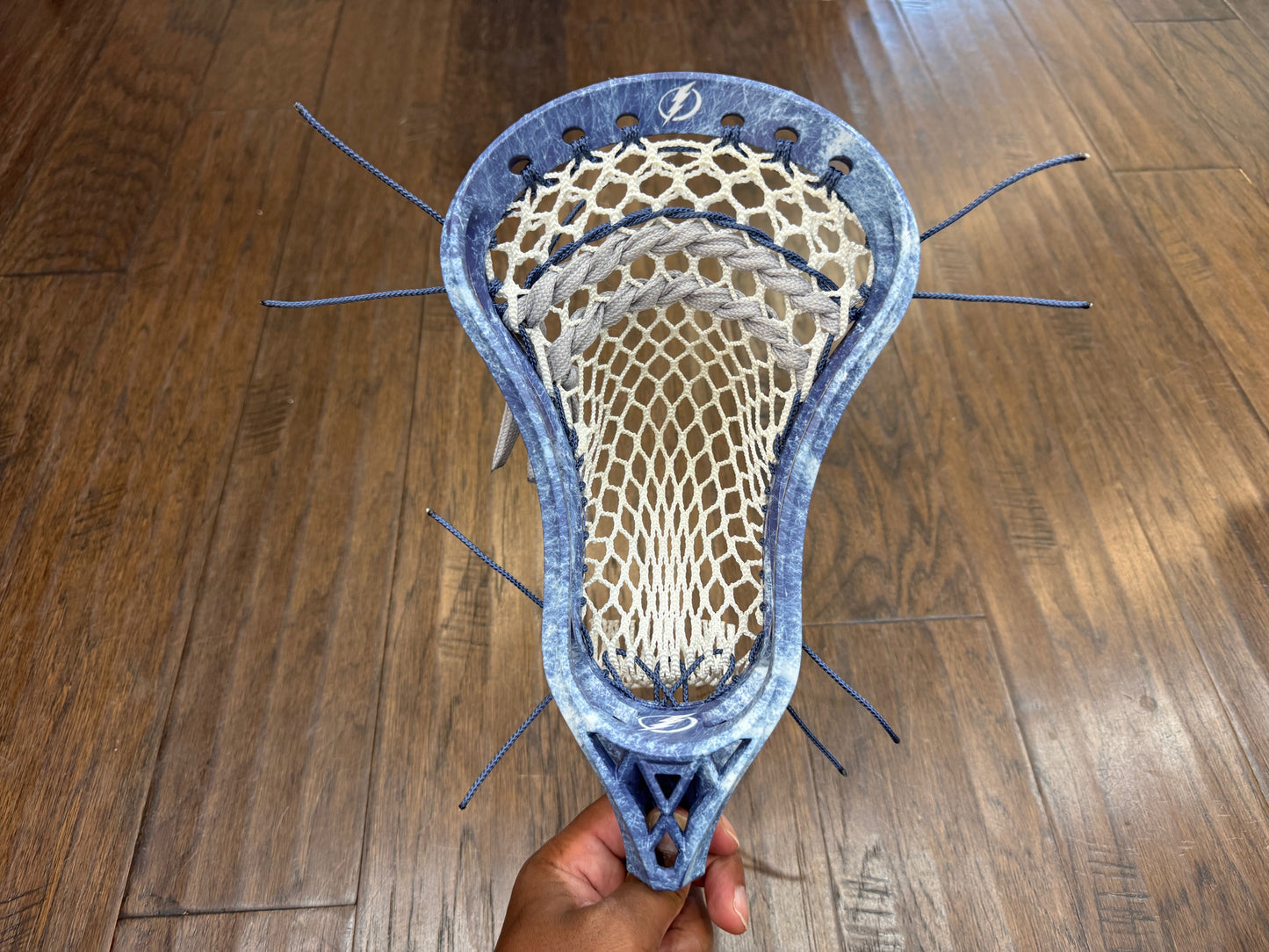 Signature Contract Universal | Tampa Bay Lightning Solid + Marbling + Logo | 10D Mesh | Strung
